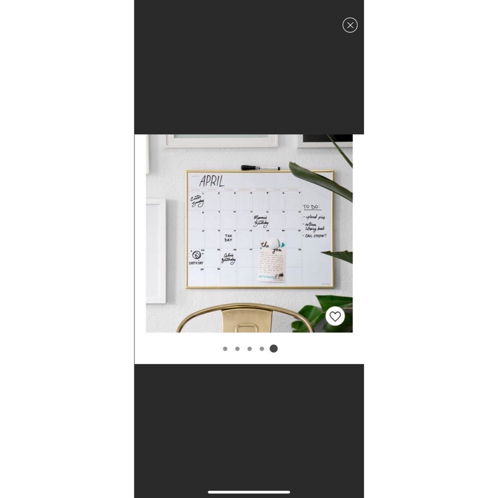 Gold & white calendar from Wayfair